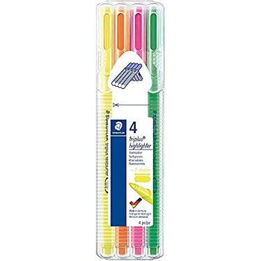 Staedtler triplus 362 SB4 textsurfer Textmarker, 4 Stück in aufstellbarer Staedtler-Box, Neon im Sale